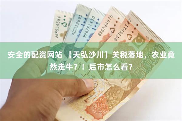 安全的配资网站 【天弘沙川】关税落地，农业竟然走牛？！后市怎么看？