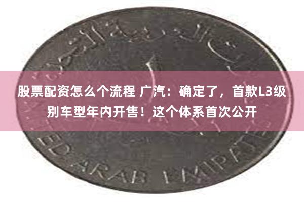 股票配资怎么个流程 广汽：确定了，首款L3级别车型年内开售！这个体系首次公开