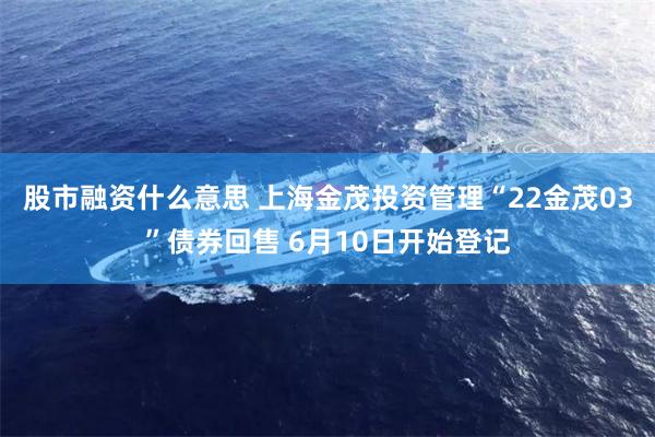 股市融资什么意思 上海金茂投资管理“22金茂03”债券回售 6月10日开始登记